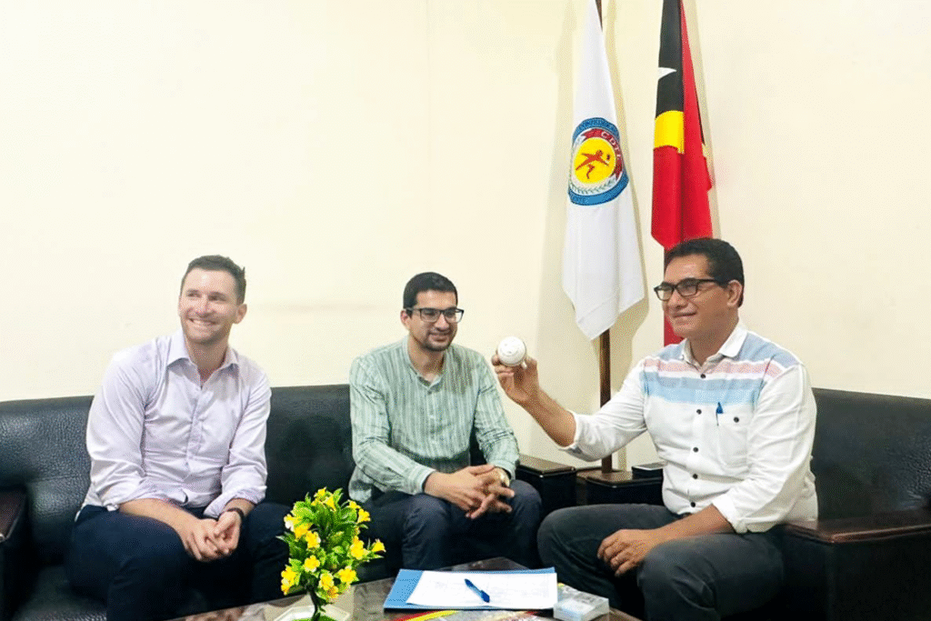 President of Cricket Timor-Leste and Toby Cohen Visit Manatu to for Cricket Development In a remarkable step forward for cricket in Timor-Leste