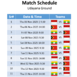 Rising East Tri-Series 2025 Match Schedule