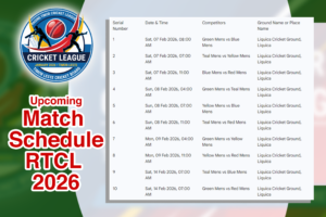 upcoming matches schedule RTLC 14 Feb 2026