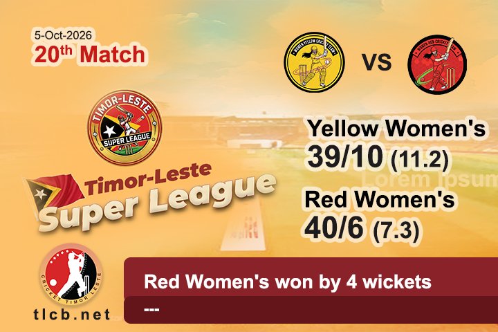 20th Match 5-10-26 Yellow womens VS Red womens