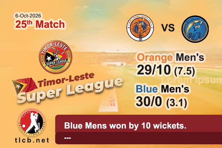 25th Match 6-10-26 Orange Mens VS Blue Menspsd