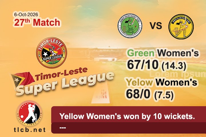 27th Match 6-10-26 Green Womens VS Yellow Womens