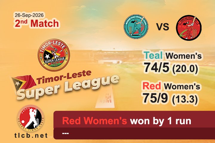 2nd Match 26-9-26 Tea Womens VS Red Womens TLSL 2026