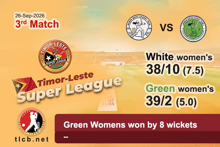 3rd Match 26-9-26 White Womens VS Green Womens TLSL 2026